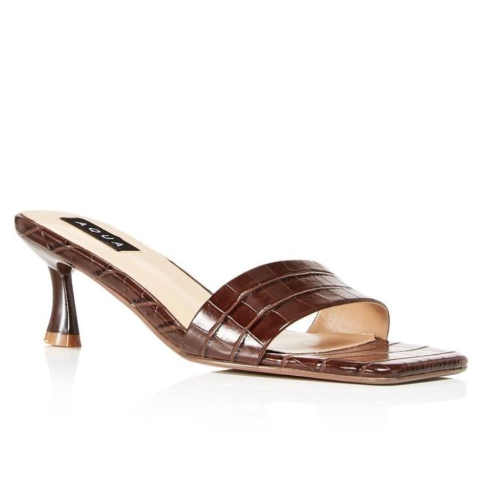Aqua Brown Heel Sandals
